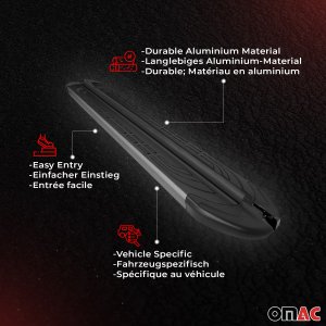 Audi Q3 Side Steps - Omac - FABA Aluminium - Black - '13-'18 Audi Q3 Side Steps - Omac - FABA Aluminium - Black - '13-'18